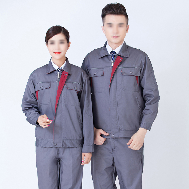 夏季长袖工作服套装男...